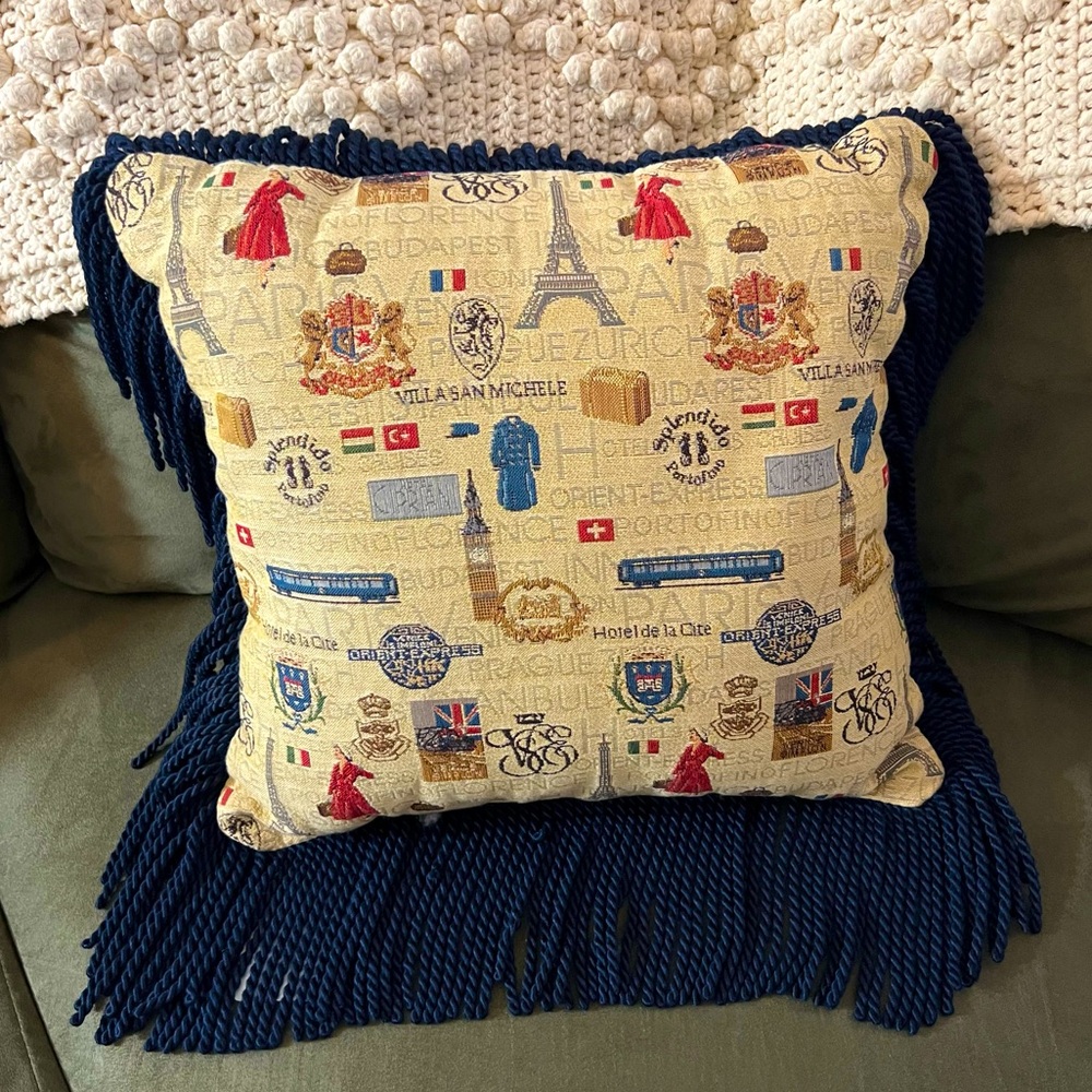 Vintage Endless Possibilities Decorative Throw Pillow Travel Theme Paris Italy